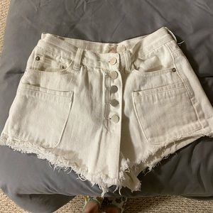 H1127 White Jean Shorts/Skirt